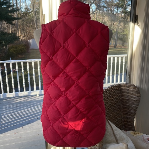 J Crew EUC Pink quilted Down Vest XS Double Zip Stand-up Collar - Picture 6 of 14